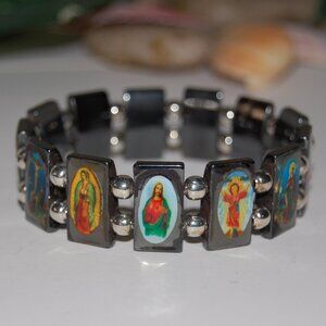 Saints Bracelet,Magnetic Bracelet,Catholic Christian Bracelet,Jesus,Mary,Angels